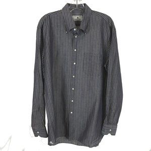 Mens Size XL Carroll & Co Beverly Hills CA Striped Classic Oxford Dress Shirt
